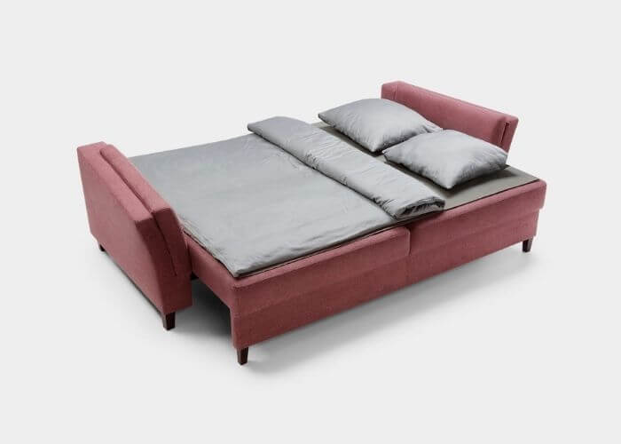 różowa sofa rozkładana