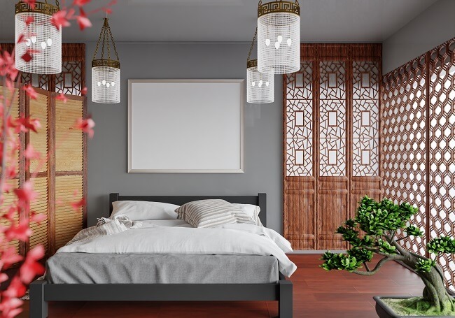 Sypialnia w stylu japońskim