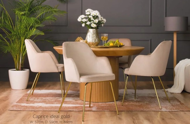Krzesła w stylu glamour Caprice Ideal Gold