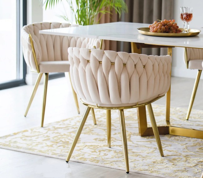 Krzesła do jadalni w stylu glamour - Larissa Gold
