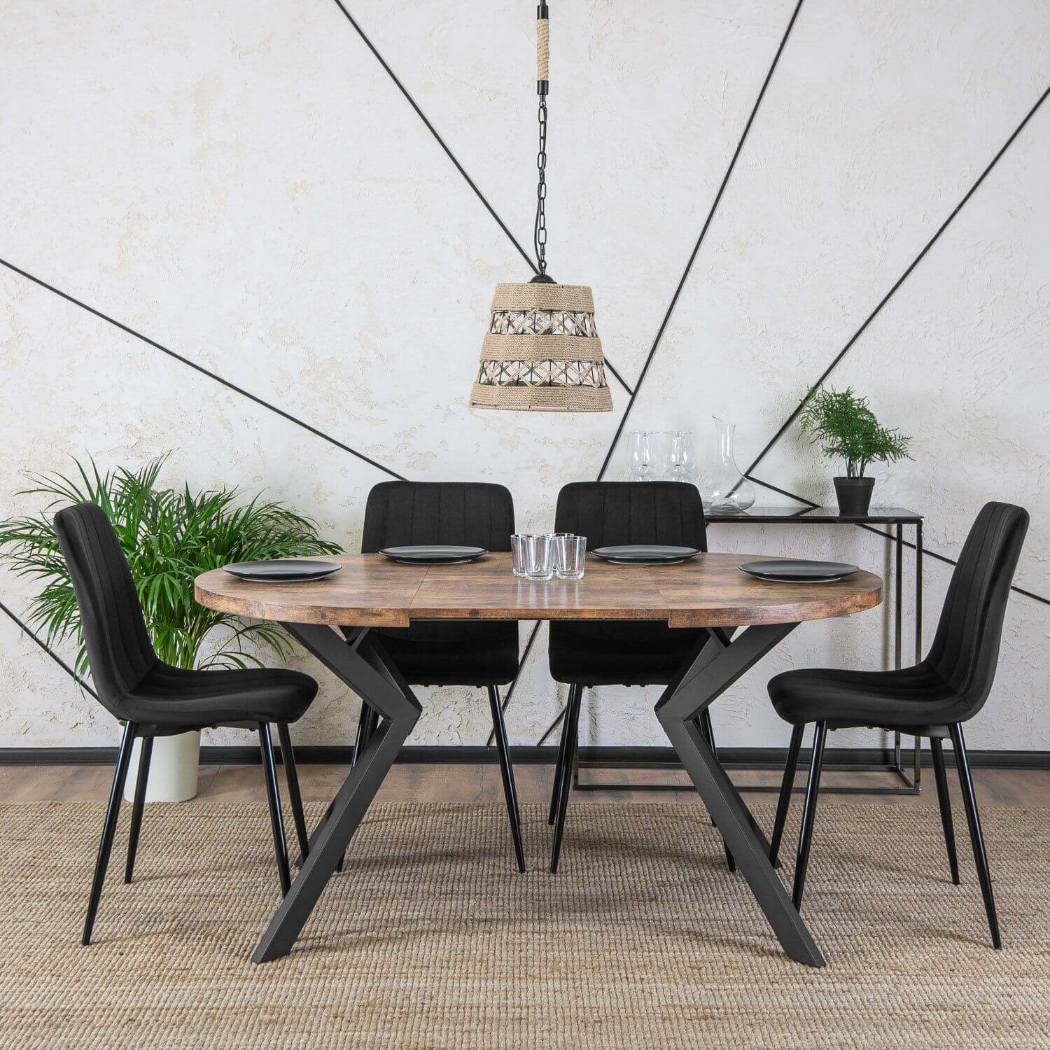 Stół w stylu skandynawskim rozkładany